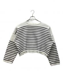 SOLAMONAT（ソラモナ）の古着「ボーダーニット」｜ホワイト