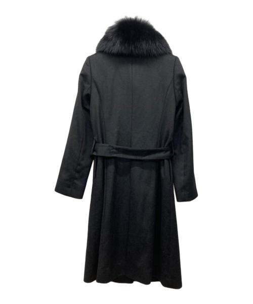 Vesgioia（ベスジョーヤ）Vesgioia (ベスジョーヤ) ファックスファー付きコート ブラック サイズ:7AR B80,H89,T158の古着・服飾アイテム