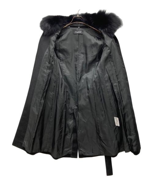 Vesgioia（ベスジョーヤ）Vesgioia (ベスジョーヤ) ファックスファー付きコート ブラック サイズ:7AR B80,H89,T158の古着・服飾アイテム