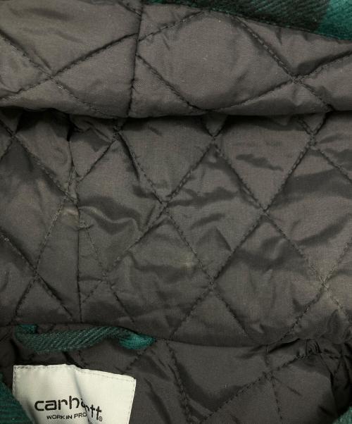Carhartt WIP（カーハート ワークインプログレス）CARHARTT WIP (カーハート ワークインプログレス) HOODED CHECK SHIRT JAC グリーン サイズ:Lの古着・服飾アイテム