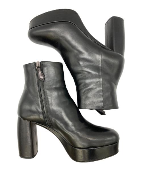 MIU MIU（ミュウミュウ）MIU MIU (ミュウミュウ) サイドジップブーツ ブラック サイズ:36 1/2の古着・服飾アイテム