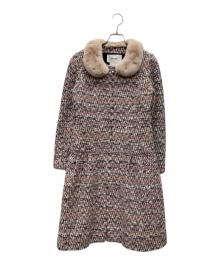 Rene（ルネ）の古着「レッキスファーツイードコート」｜ピンク