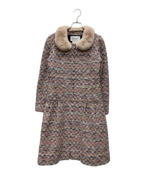 Rene（ルネ）Rene (ルネ) レッキスファーツイードコート ピンク サイズ:36の古着・服飾アイテム