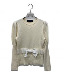 M'S GRACY（エムズグレイシー）の古着「ウエストリボン ニット」｜ベージュ