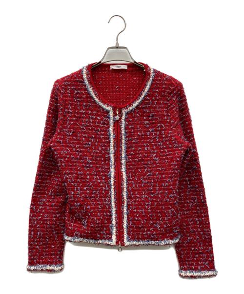 Rene（ルネ）Rene (ルネ) ミックスツィードジャケット レッド サイズ:38の古着・服飾アイテム