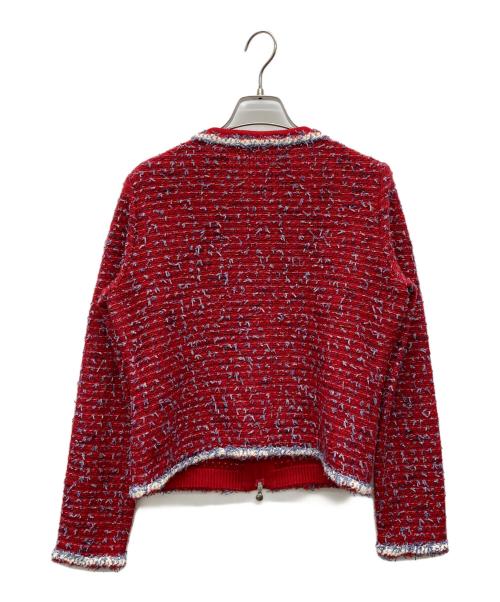 Rene（ルネ）Rene (ルネ) ミックスツィードジャケット レッド サイズ:38の古着・服飾アイテム