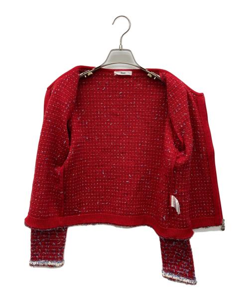 Rene（ルネ）Rene (ルネ) ミックスツィードジャケット レッド サイズ:38の古着・服飾アイテム
