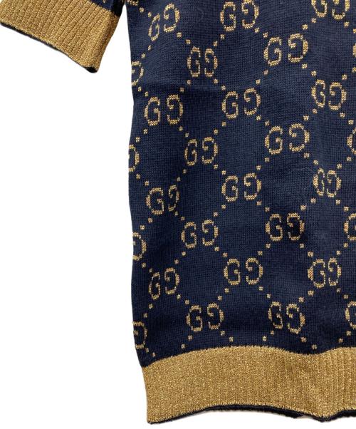 GUCCI（グッチ）GUCCI (グッチ) GGコットンラメ ファブリック トップス ネイビー サイズ:Sの古着・服飾アイテム