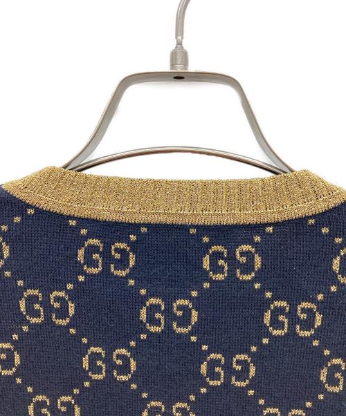 GUCCI（グッチ）GUCCI (グッチ) GGコットンラメ ファブリック トップス ネイビー サイズ:Sの古着・服飾アイテム