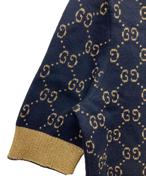 GUCCI（グッチ）GUCCI (グッチ) GGコットンラメ ファブリック トップス ネイビー サイズ:Sの古着・服飾アイテム