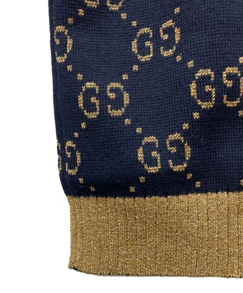 GUCCI（グッチ）GUCCI (グッチ) GGコットンラメ ファブリック トップス ネイビー サイズ:Sの古着・服飾アイテム