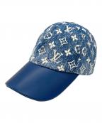 LOUIS VUITTONルイ ヴィトン）の古着「Monogram Jacquard Denim Cap」｜ブルー