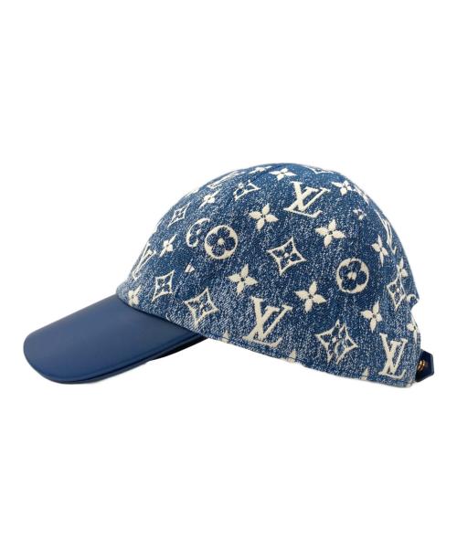 LOUIS VUITTON（ルイ ヴィトン）LOUIS VUITTON (ルイ ヴィトン) Monogram Jacquard Denim Cap ブルーの古着・服飾アイテム
