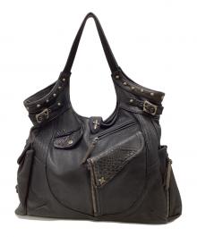 14th addiction（フォーティーンスアディクション）の古着「レザートートバッグ」｜ブラック