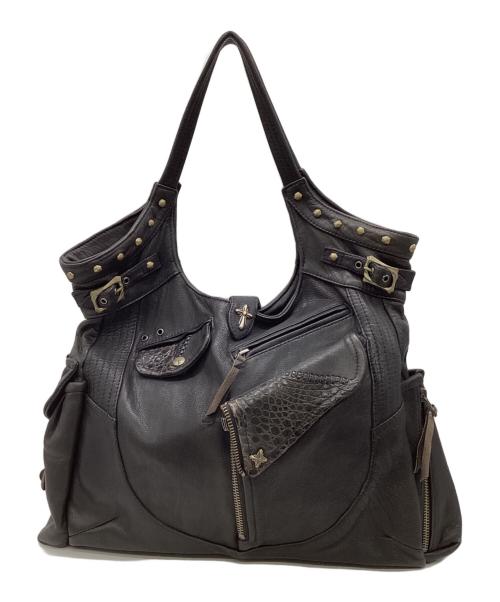 14th addiction（フォーティーンスアディクション）14th addiction (フォーティーンスアディクション) レザートートバッグ ブラックの古着・服飾アイテム