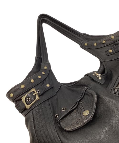 14th addiction（フォーティーンスアディクション）14th addiction (フォーティーンスアディクション) レザートートバッグ ブラックの古着・服飾アイテム