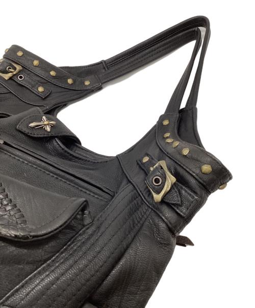 14th addiction（フォーティーンスアディクション）14th addiction (フォーティーンスアディクション) レザートートバッグ ブラックの古着・服飾アイテム