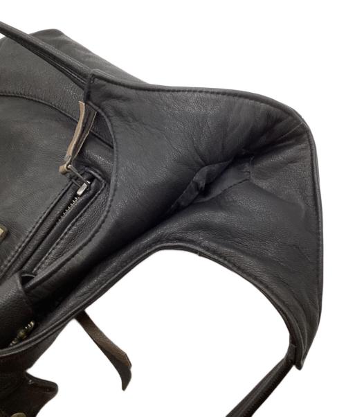 14th addiction（フォーティーンスアディクション）14th addiction (フォーティーンスアディクション) レザートートバッグ ブラックの古着・服飾アイテム