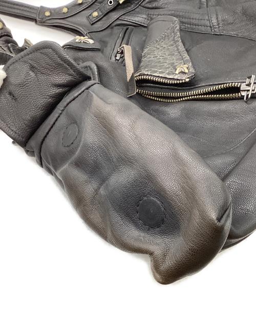 14th addiction（フォーティーンスアディクション）14th addiction (フォーティーンスアディクション) レザートートバッグ ブラックの古着・服飾アイテム