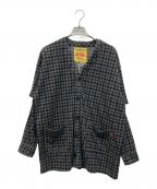 Hysteric Glamourヒステリックグラマー）の古着「GIRL刺繍 オーバーサイズカーディガン」｜グレー