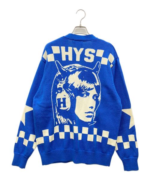 Hysteric Glamour（ヒステリックグラマー）Hysteric Glamour (ヒステリックグラマー) IN THE STUDIO編込 カーディガン ブルー サイズ:Mの古着・服飾アイテム