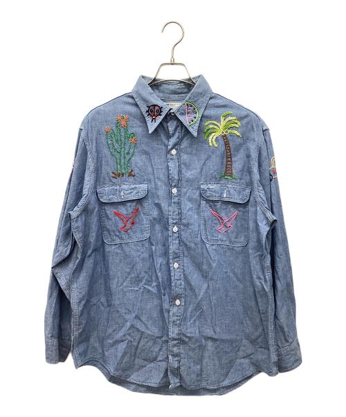 J.C.PENNY（ジェーシーペニー）J.C.PENNY (ジェーシーペニー) シャンブレーシャツ スカイブルー サイズ:不明の古着・服飾アイテム