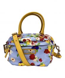 MIU MIU（ミュウミュウ）の古着「フラワープリント2WAYショルダーバック」｜スカイブルー