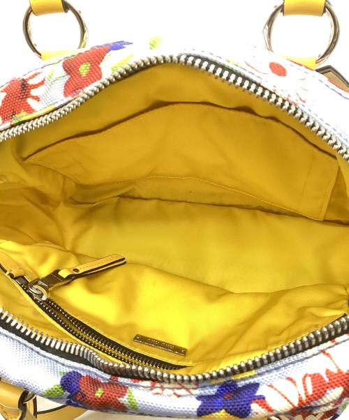 MIU MIU（ミュウミュウ）MIU MIU (ミュウミュウ) フラワープリント2WAYショルダーバック スカイブルーの古着・服飾アイテム