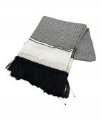 DOLCE & GABBANAドルチェ＆ガッバーナ）の古着「シルクスカーフ」｜ホワイト×ブラック