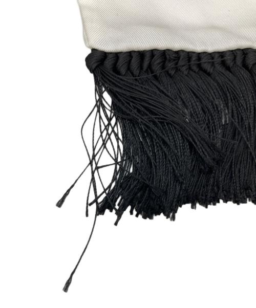 DOLCE & GABBANA（ドルチェ＆ガッバーナ）DOLCE & GABBANA (ドルチェ＆ガッバーナ) シルクスカーフ ホワイト×ブラックの古着・服飾アイテム