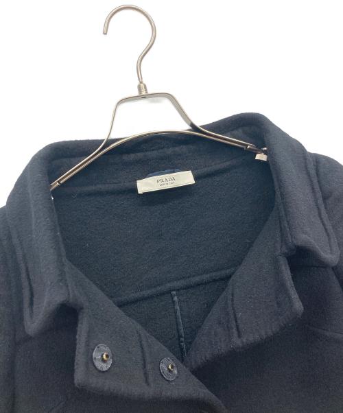 PRADA（プラダ）PRADA (プラダ) アンゴラ混コート ブラック サイズ:36の古着・服飾アイテム