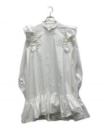 DOUBLE SQUEEZE（ダブルスクイーズ）の古着「フレアーブラウス」｜ホワイト