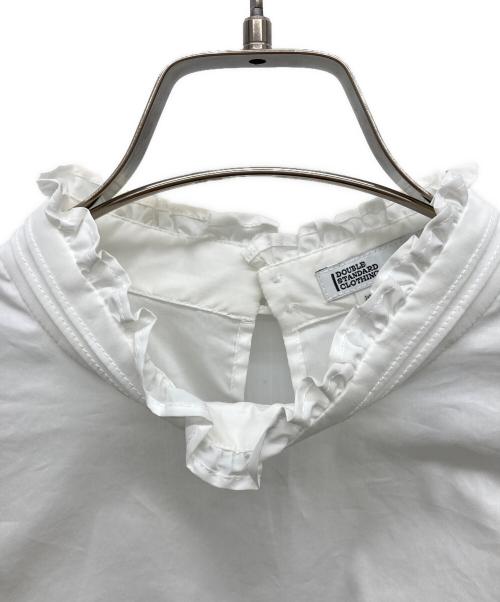 DOUBLE SQUEEZE（ダブルスクイーズ）DOUBLE SQUEEZE (ダブルスクイーズ) フレアーブラウス ホワイト サイズ:Fの古着・服飾アイテム