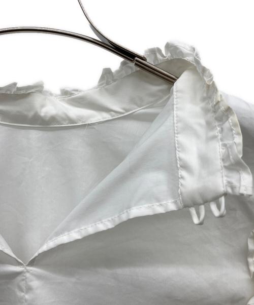 DOUBLE SQUEEZE（ダブルスクイーズ）DOUBLE SQUEEZE (ダブルスクイーズ) フレアーブラウス ホワイト サイズ:Fの古着・服飾アイテム