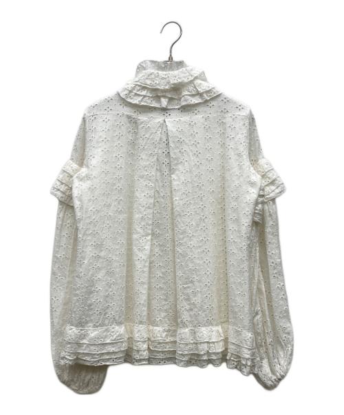 Vaqutaux（ヴァクトー）Vaqutaux (ヴァクトー) フラワーフリルブラウス ホワイト サイズ:表記無しの古着・服飾アイテム