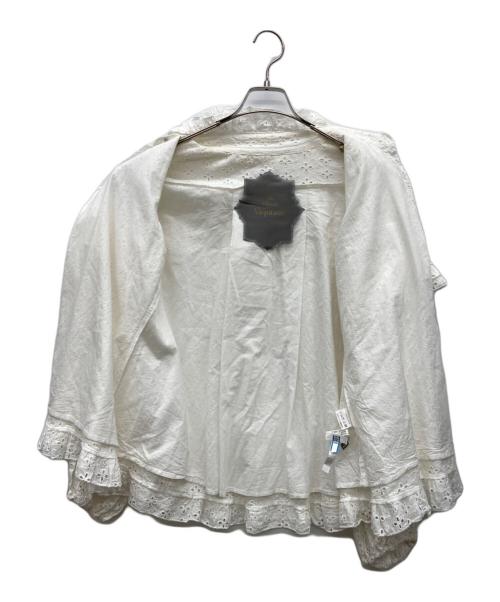 Vaqutaux（ヴァクトー）Vaqutaux (ヴァクトー) フラワーフリルブラウス ホワイト サイズ:表記無しの古着・服飾アイテム