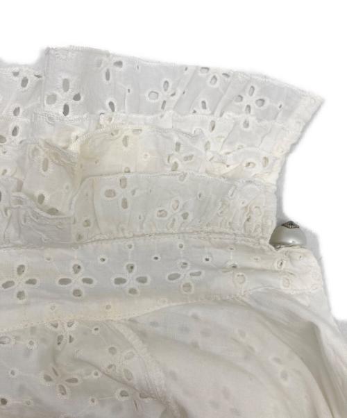 Vaqutaux（ヴァクトー）Vaqutaux (ヴァクトー) フラワーフリルブラウス ホワイト サイズ:表記無しの古着・服飾アイテム