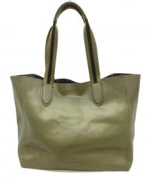 COACH（コーチ）の古着「フローラルラージダービートートバッグ」｜グリーン