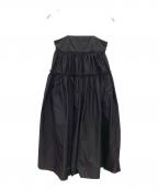 ENFOLDエンフォルド）の古着「メモリーツイル キャミドレス」｜ブラック