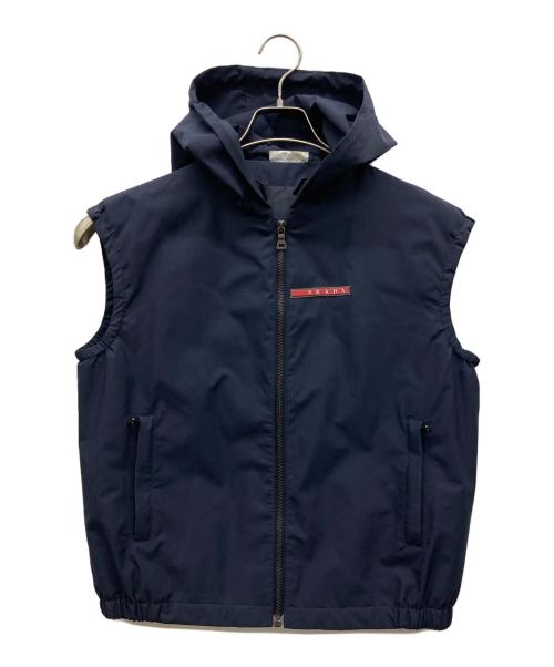PRADA（プラダ）PRADA (プラダ) フーデッドナイロンベスト ネイビー サイズ:不明の古着・服飾アイテム