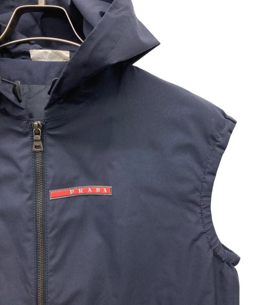 PRADA（プラダ）PRADA (プラダ) フーデッドナイロンベスト ネイビー サイズ:不明の古着・服飾アイテム