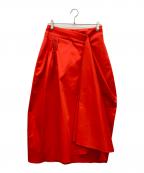 ADOREアドーア）の古着「テクノベンタイルコクーンロングスカート」｜オレンジ