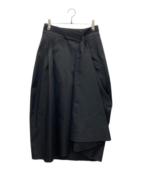 ADORE（アドーア）ADORE (アドーア) テクノベンタイルコクー ロングスカート ネイビー サイズ:38 W65-H88の古着・服飾アイテム