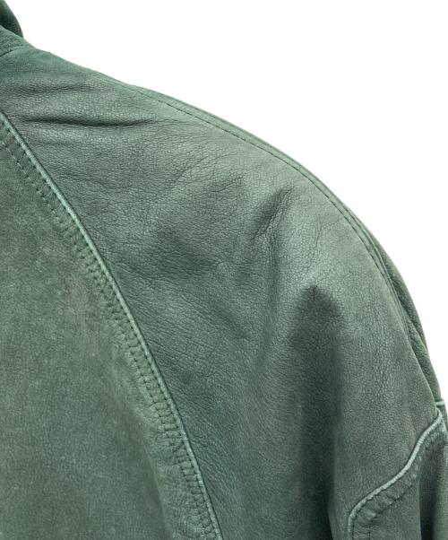 Sky wear（スカイウエア）Sky wear (スカイウエア) ラムレザージャケット グリーン サイズ:Lの古着・服飾アイテム