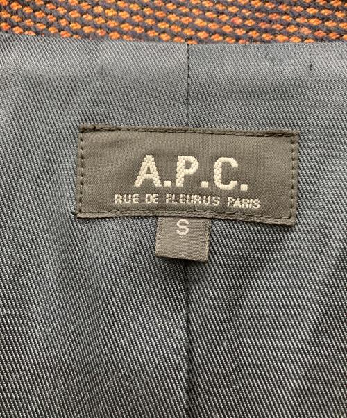 A.P.C.（アーペーセー）A.P.C. (アーペーセー) ウール混スタンドカラーコート ブラウン サイズ:Sの古着・服飾アイテム