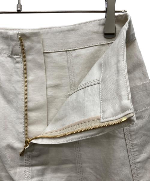 DRAWER（ドゥロワー）Drawer (ドゥロワー) オックス切り替えフロントポケットスカート アイボリー サイズ:36の古着・服飾アイテム
