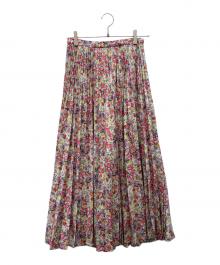 SEVEN TEN by MIHO KAWAHITO（セブン テン バイ ミホ カワヒト）の古着「フラワープリントプリーツスカート」｜ピンク