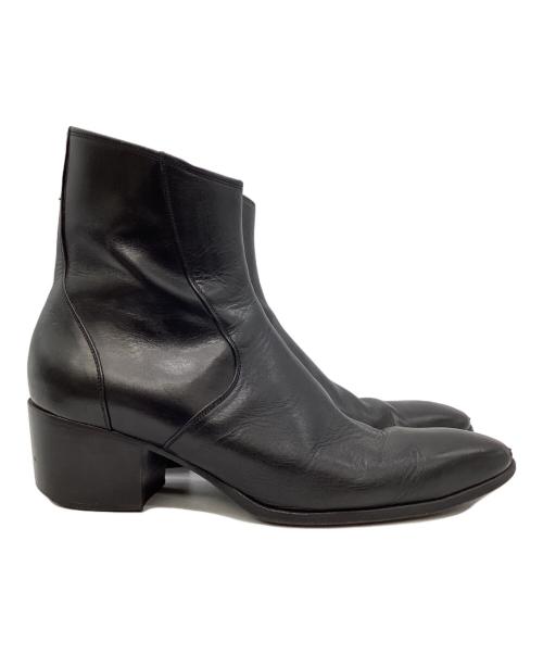 Galaabend（ガラアーベント）Galaabend (ガラアーベント) グレンソンキップレザーポインテッドトゥヒールブーツ ブラック サイズ:Ｍの古着・服飾アイテム