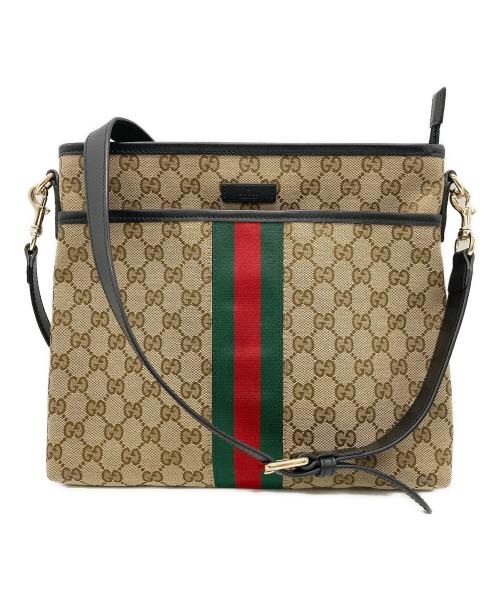 GUCCI（グッチ）GUCCI (グッチ) GGキャンバス ショルダーバッグ ベージュの古着・服飾アイテム