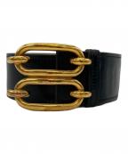 HERMESエルメス）の古着「Hロゴレザーベルト」｜ブラック